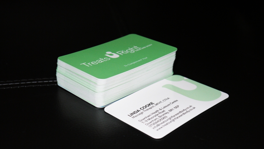 Business Card. Business Card design. Logo. Treats U Right Face and Body